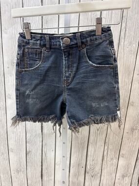 one teaspoon girls kids sz 7-8 bermuda short distressed black indigo